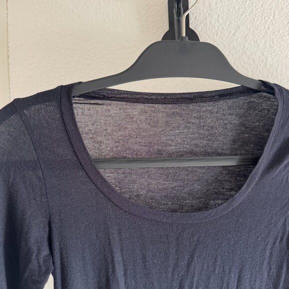 Intimissi Black Long Sleeve Scoop Neck Top in Ultralight Modal with Cashmere S - Picture 3 of 5